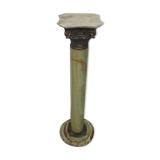 Sellette alabaster column and gold metal