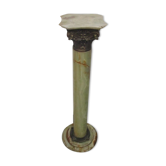 Sellette alabaster column and gold metal