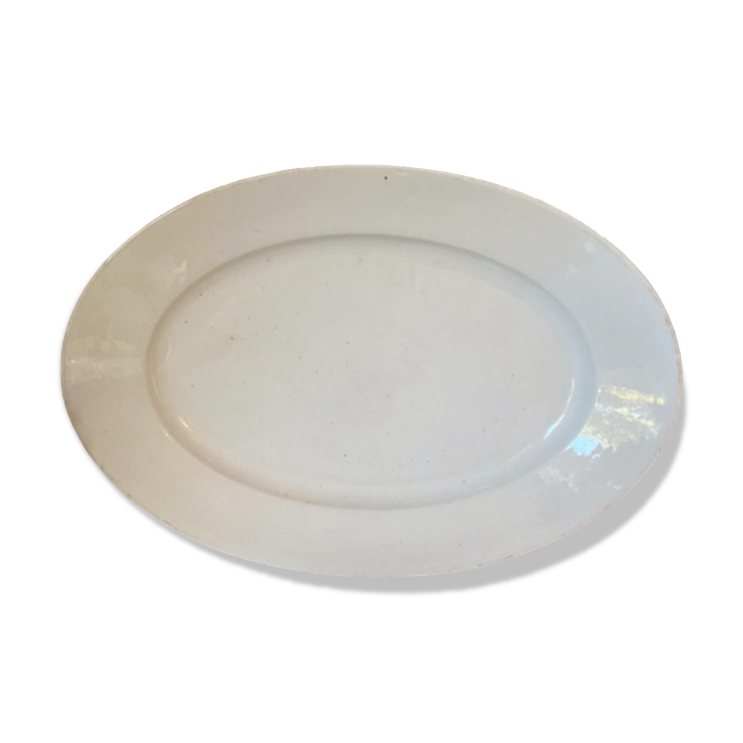 Large oval white earthenware dish
