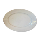 Grand Plat ovale en faïence blanche