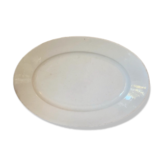 Large oval white earthenware dish