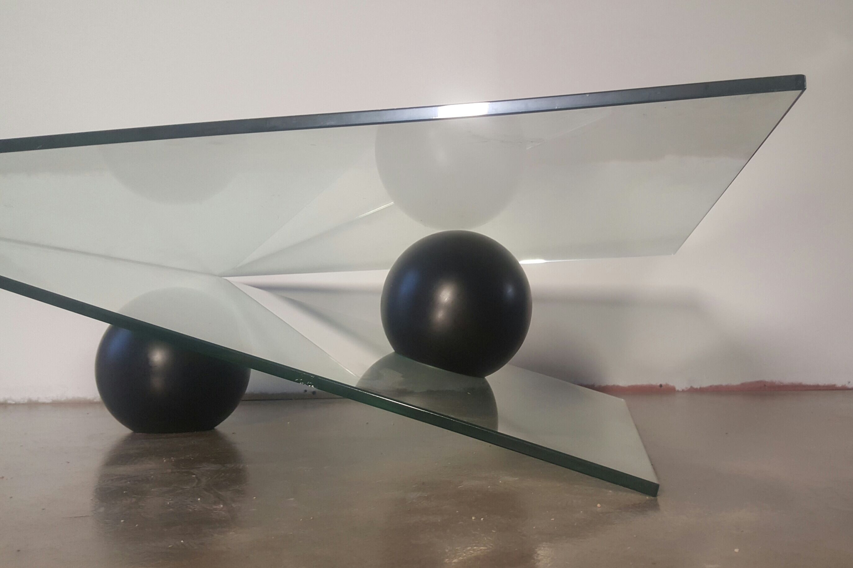 Roche Bobois glass coffee table