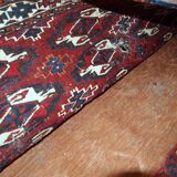 Ancient turkmen yomud handmade carpet 70cm x 118cm 1900s, 1c725