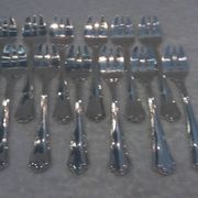 12 fourchettes à huitre métal argenté ercuis contours 13.3cm