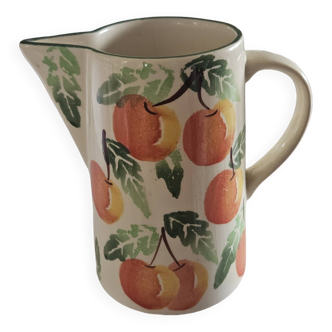 Hand painted apricot motif pitcher
