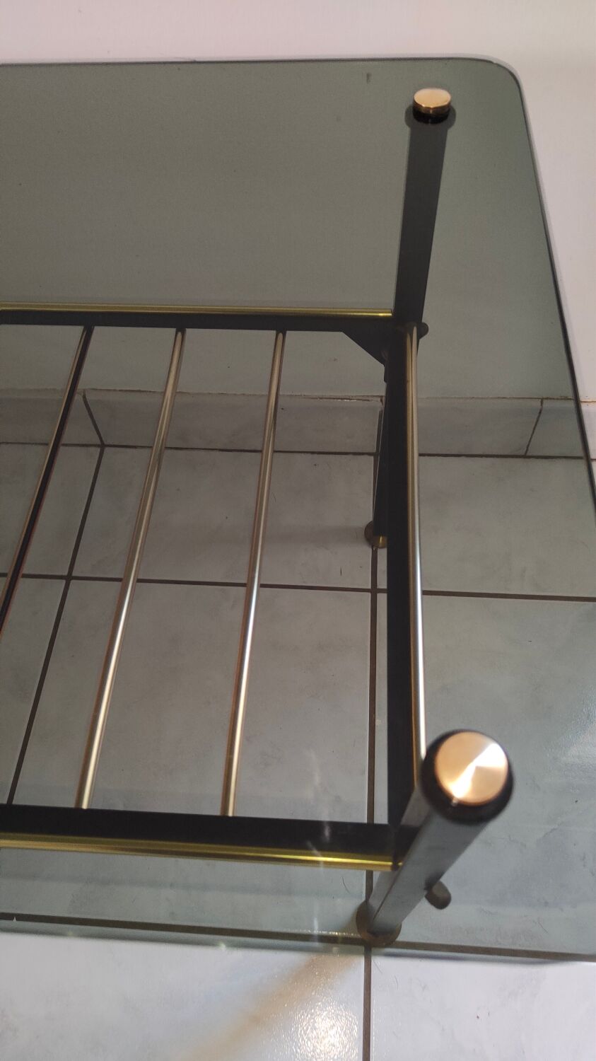 Vintage coffee table 1970 smoked glass