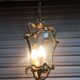 Bronze lantern Louis XV style in working order, curved glasses