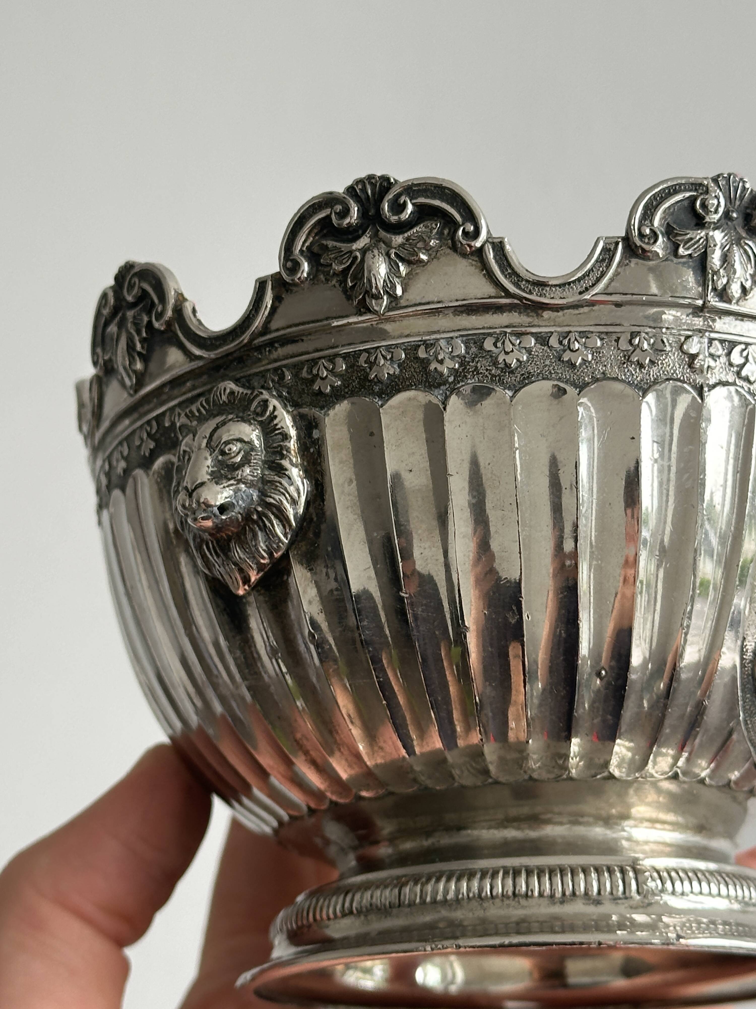 Shiny silver metal cup