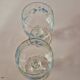 lot de 2 petits verres a pied vintage a petites fleurs bleues arcopal model