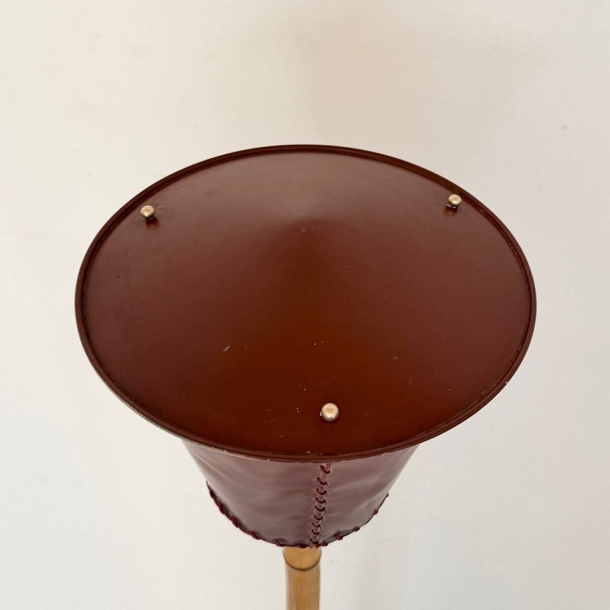 Italian mid-century floor lamp in bamboo & metal, 1950s