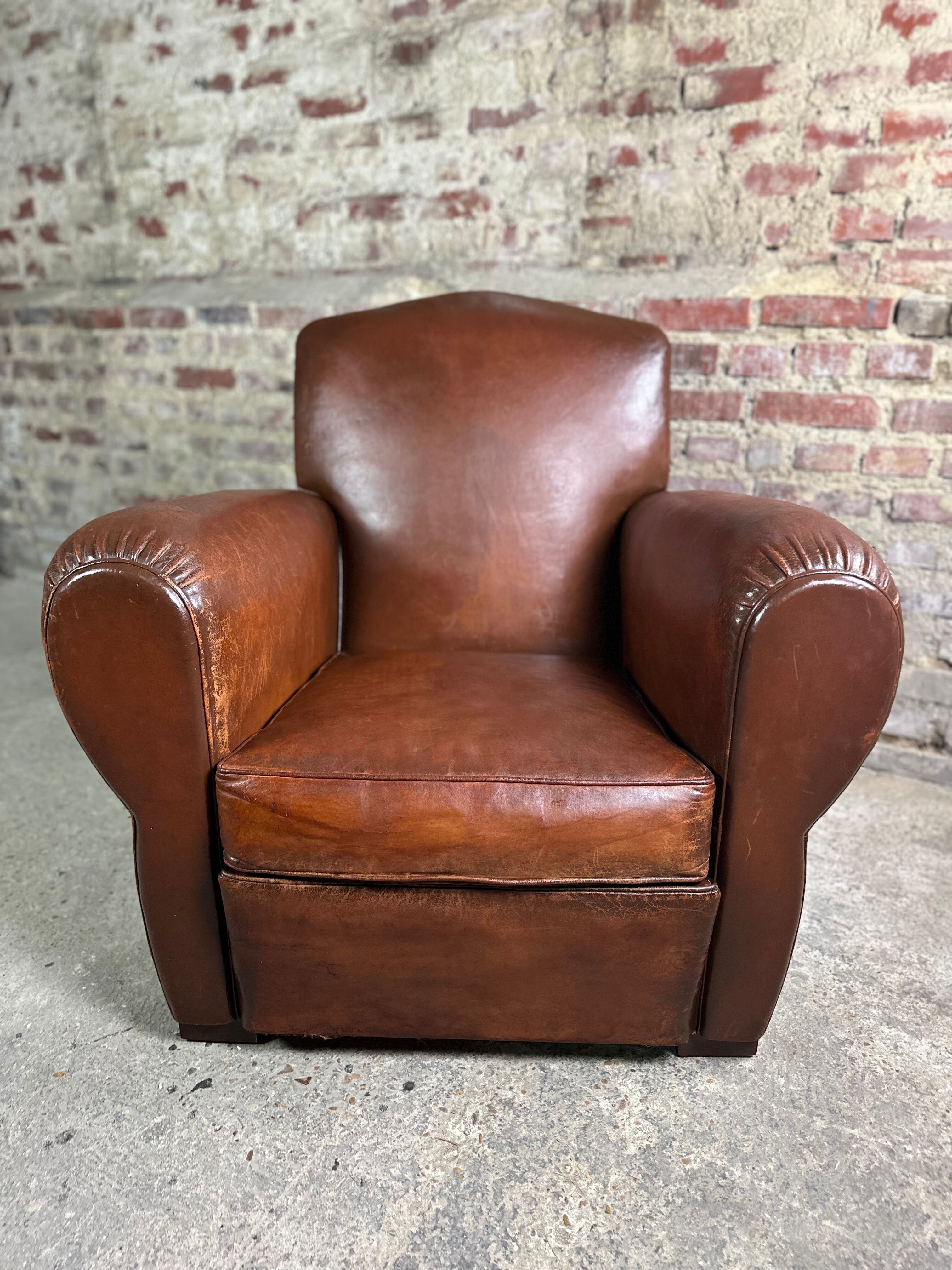 Club armchair leather 30s