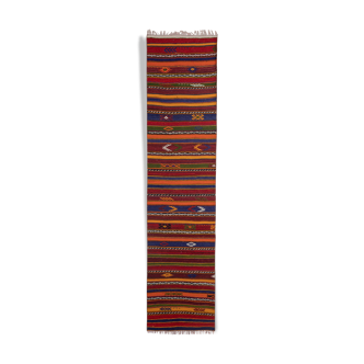 Striped turkish kilim runner rug 66 x 281 cm