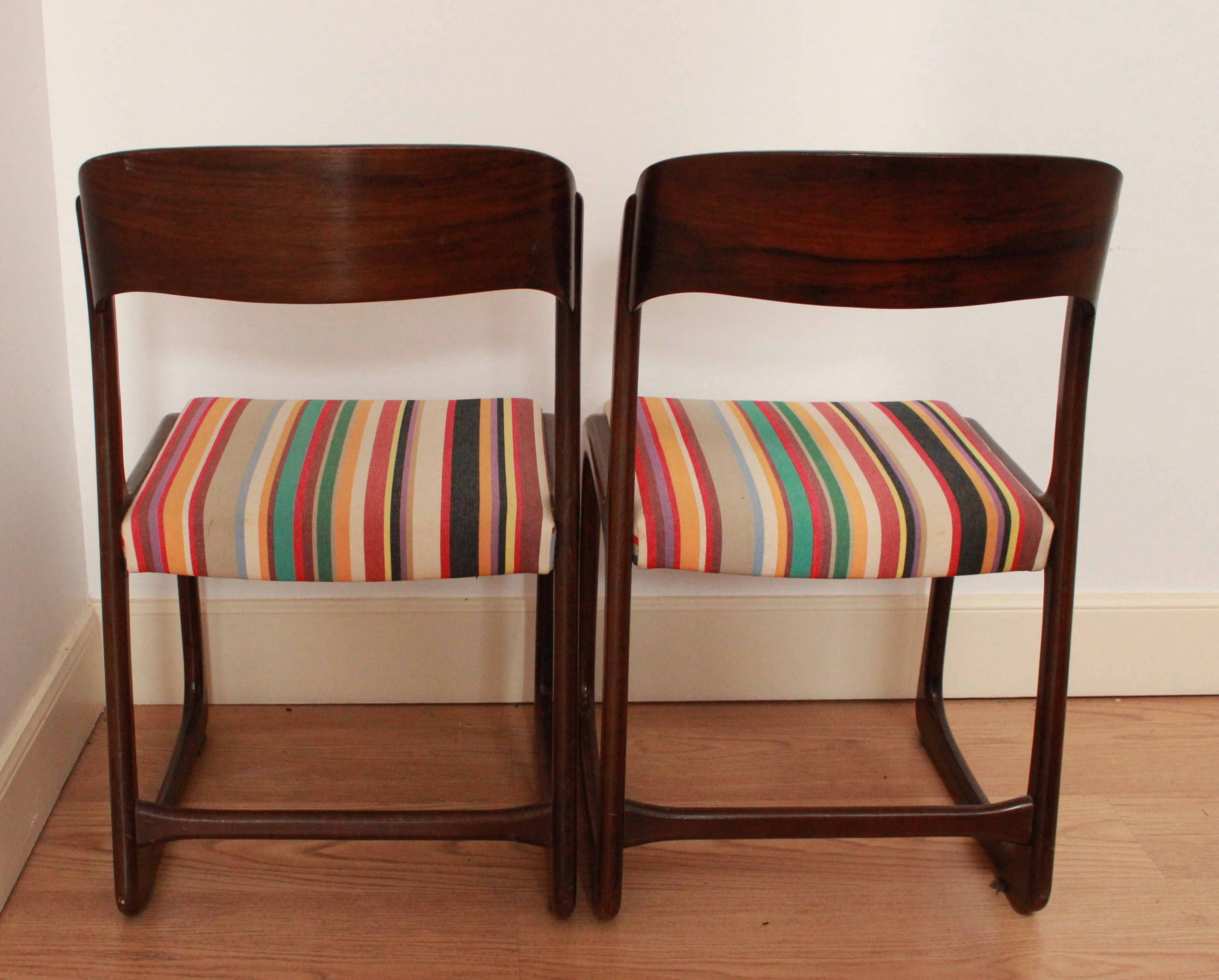 Pair of two chairs sled baumann