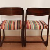 Pair of two chairs sled baumann