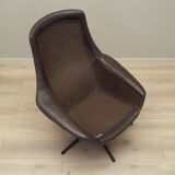 Leather swivel armchair, Danish design, 1960s, designer: H.W. Klein, manufacture: Bramin