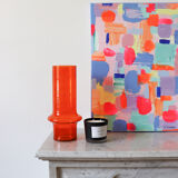 Vase orange en verre
