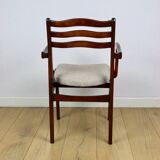 Office chairs vintage beige boucle - set of 3