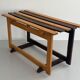 Mid-century Italian solid wood two-tone bench, 1950s, Italy