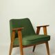 Fauteuil vintage en velours d'herbe verte chaise en bois salon