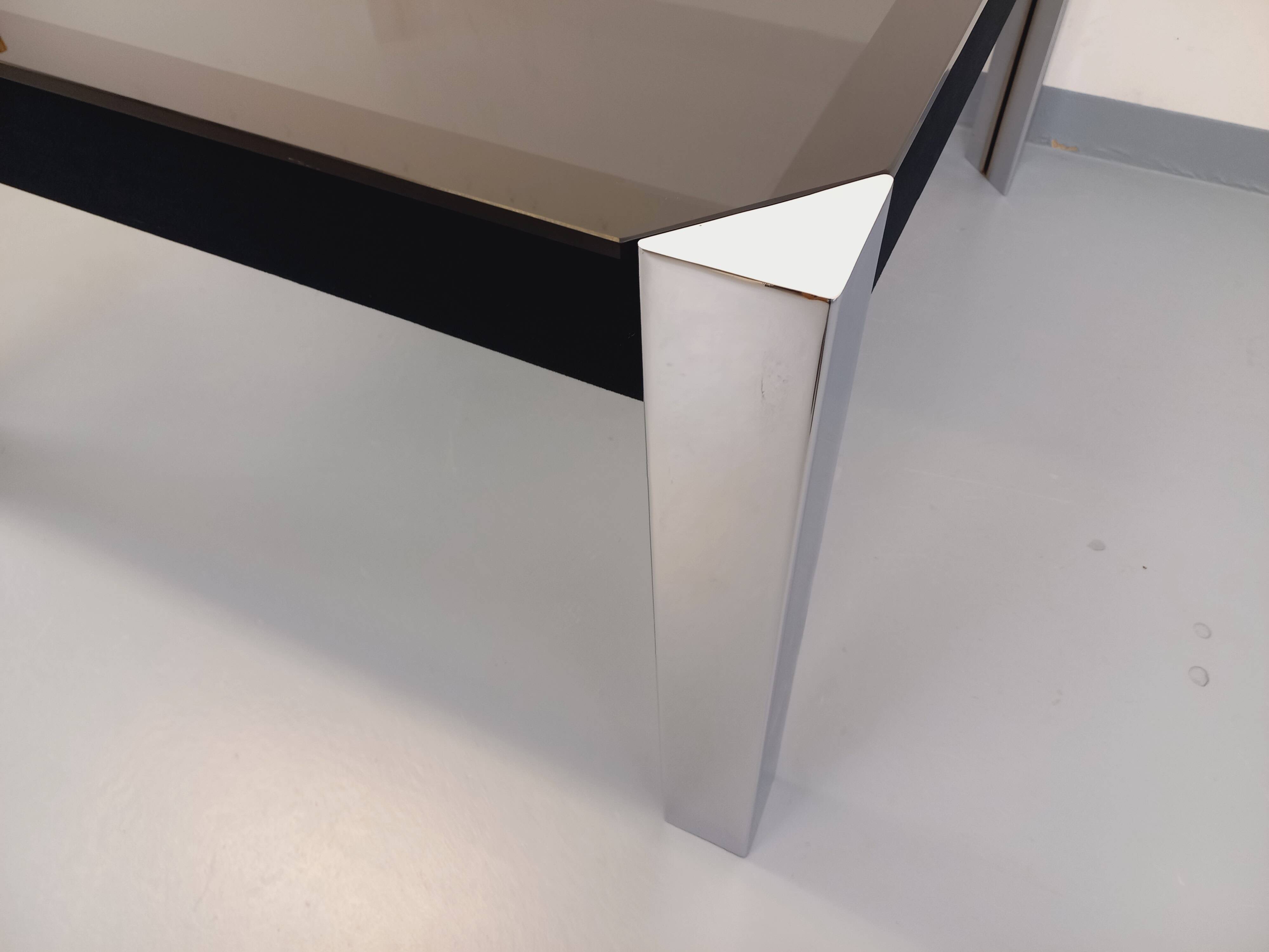 Vintage Italian square dining table by Faleschini for Mariani glass