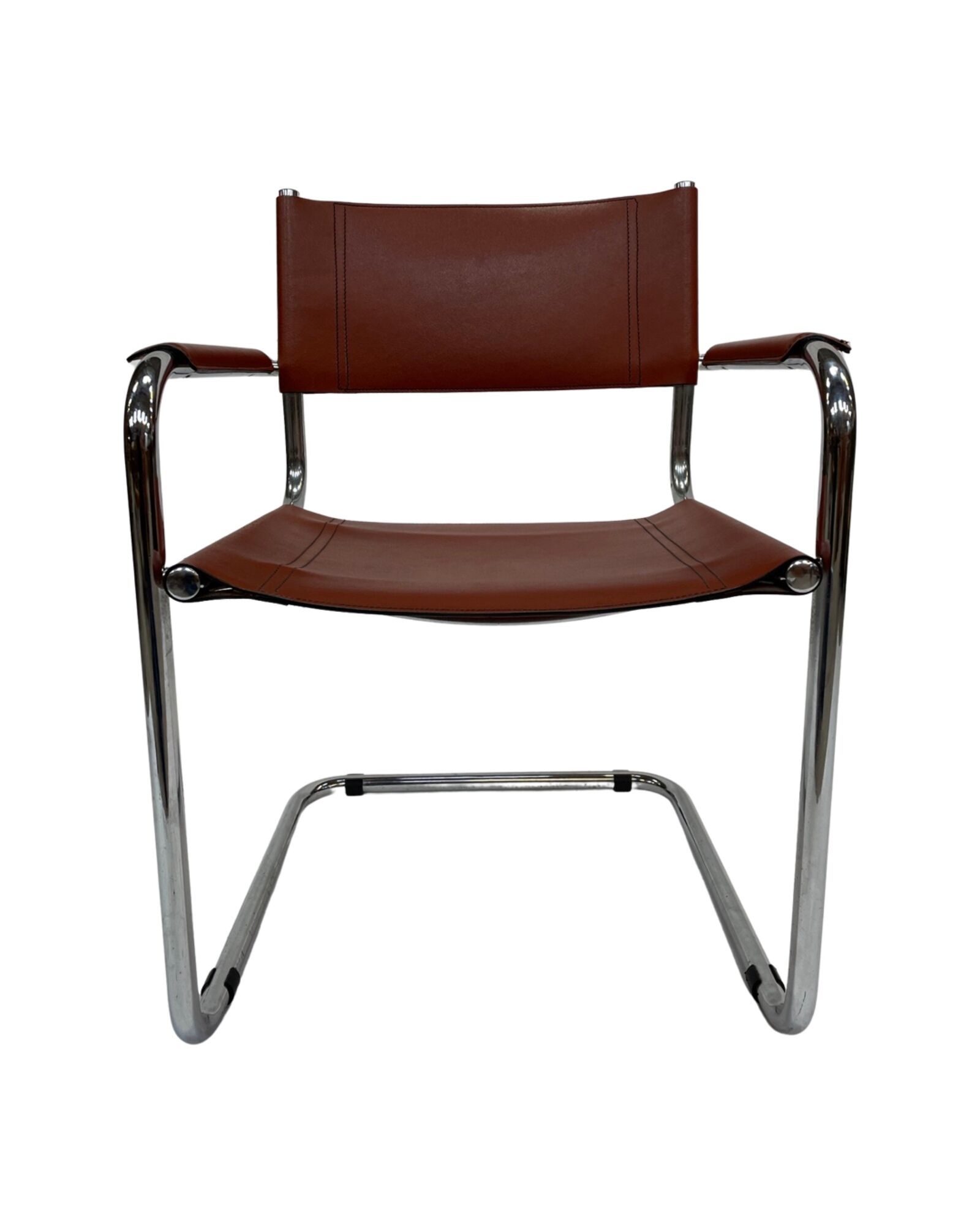 Set of 4 Bauhaus cantilever chairs cognac leather and chrome Design