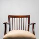 Set of 3 office chairs wood leather 50s vintage