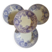 4 antique deep plates in ironstone