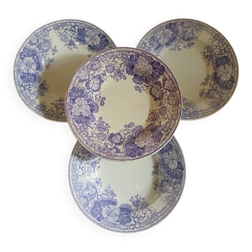 4 antique deep plates in ironstone