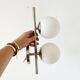 Chrome-plated metal wall light with opaline globes, 1970s