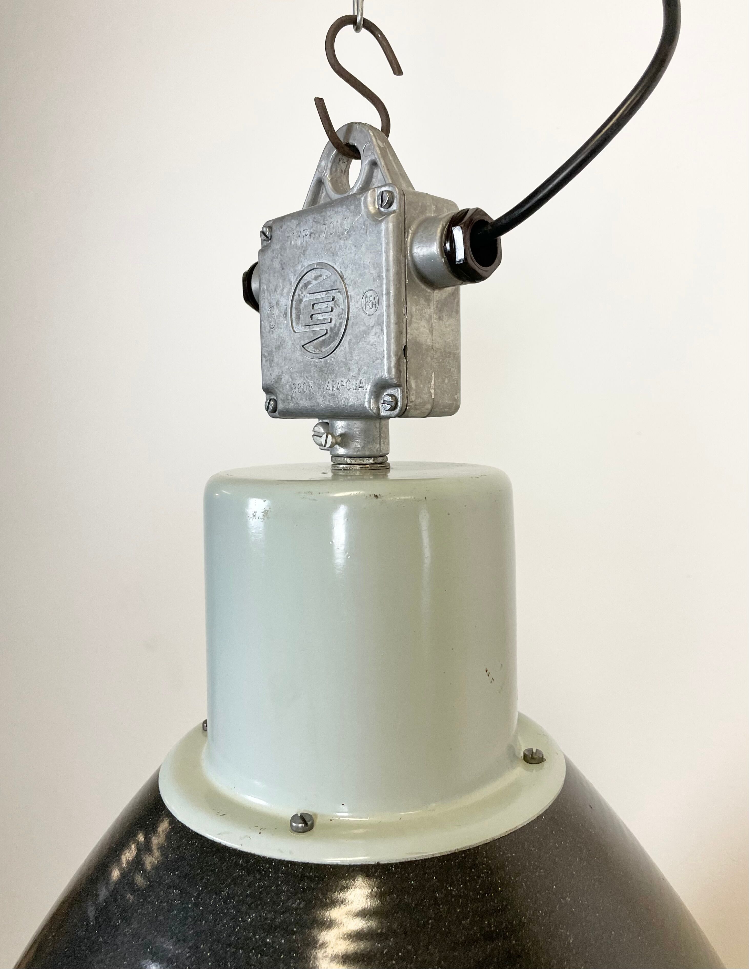 Large Industrial Enamel Factory Pendant Lamp from Elektrosvit, 1960s