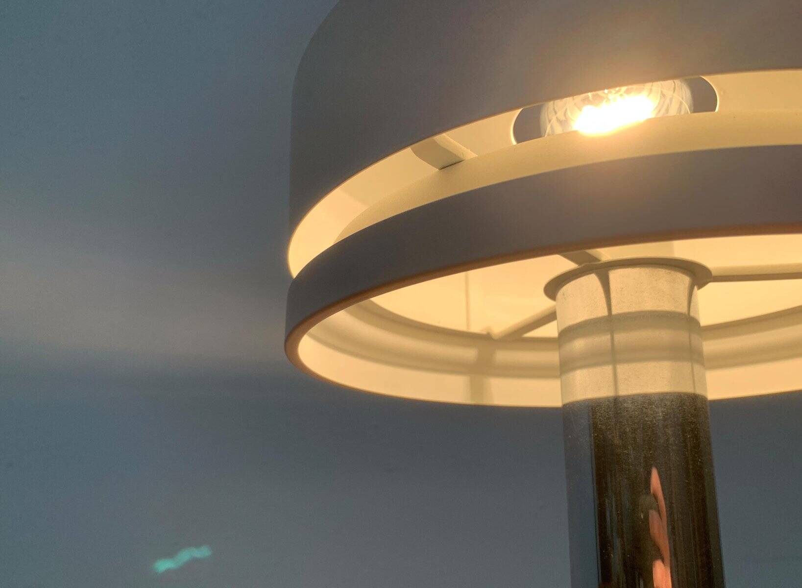 Minimalist German table lamp from the mid-century space age by Kaiser Idell / Kaiser Leuchten, 1960s.