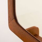 Miroir scandinave en teck du milieu du siècle avec console, années 1960