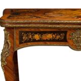 19th century marquetry console, games table