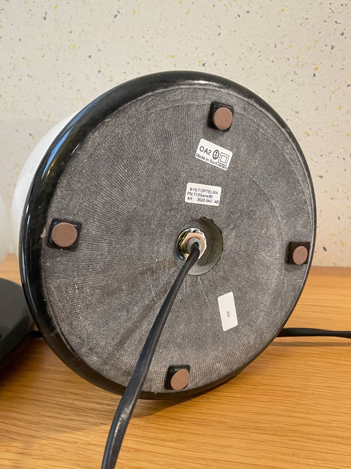 Glass and marble mushroom lamps