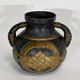 Terracotta vase anthracite and golden 1900