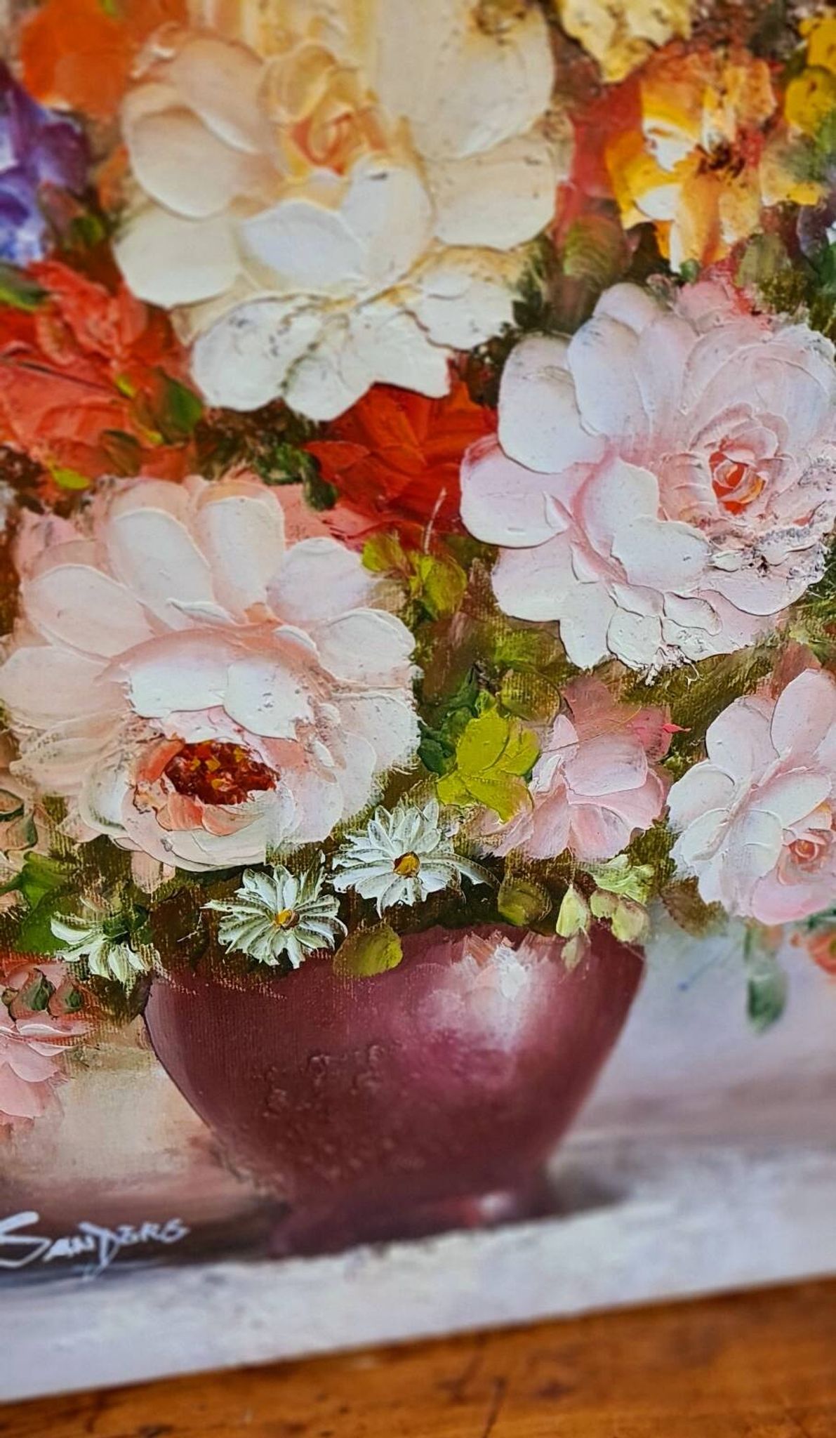 An oil painting on canvas by Edmon Sanders