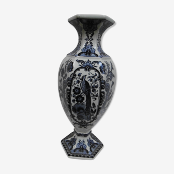 Vase en faience de Delft Royal Sphinx - decor oiseau bleu