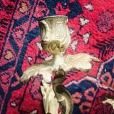 Paire d'appliques en bronze doré à 3 lumières style Louis XV