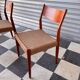 Set of 6 Fristho chairs in teak and rope.