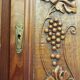 Art Nouveau buffet in carved oak with vine decoration