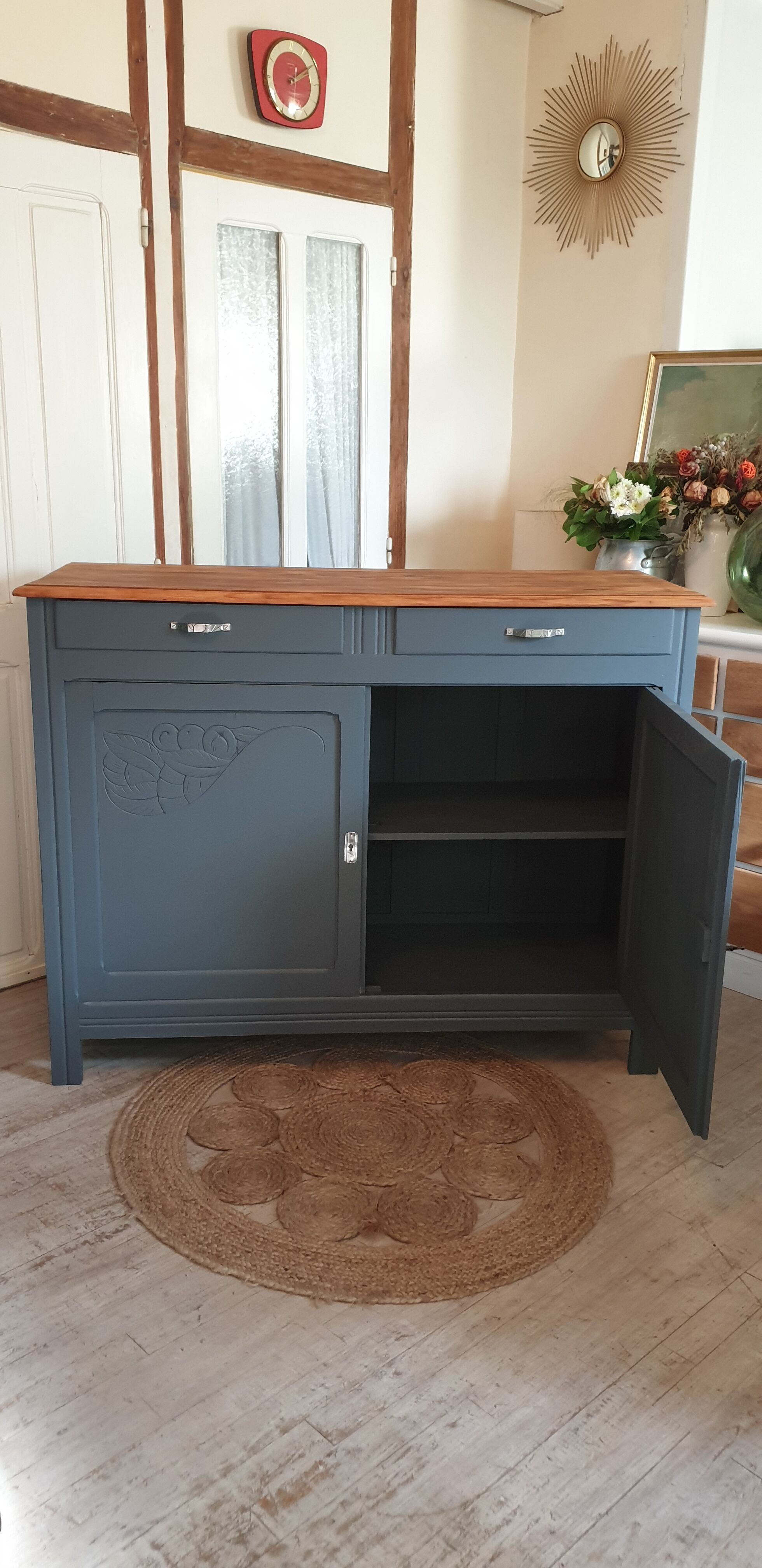 Grey art deco buffet