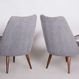 Set of two Grey Mid Century Armchairs made in 1950s Czechia. Original condition.