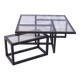Table basse d'inspiration "Sol Lewit"  bois et verre