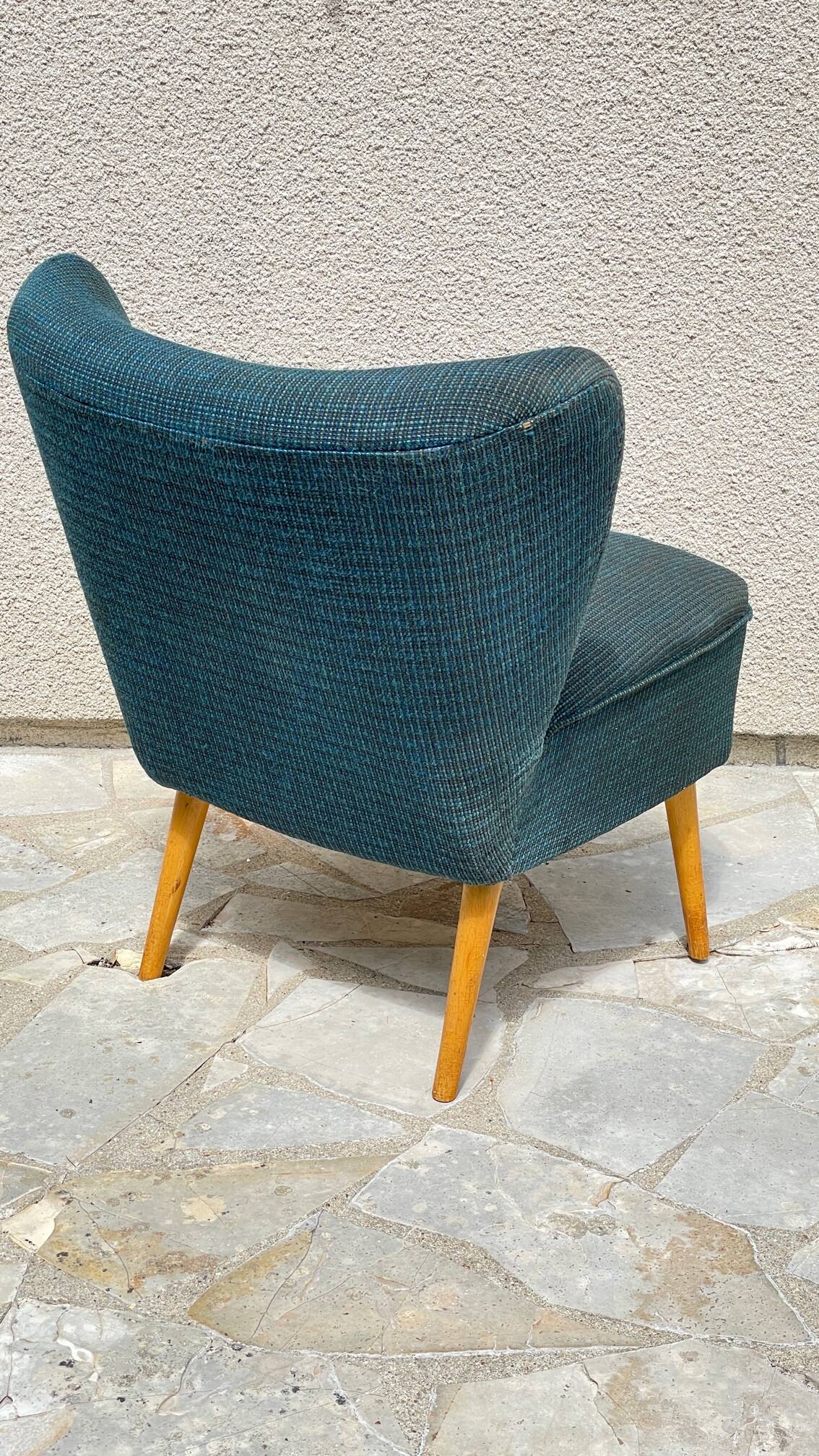 Midnight blue vintage cocktail chair