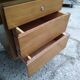 Grand Bureau design 1970 with return. light wood and chrome pietement