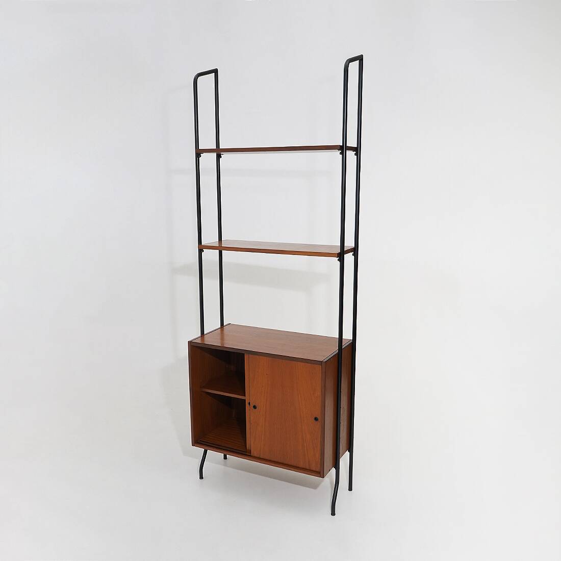 Modular bookcase with metal uprights by Amma Torino, 1960s