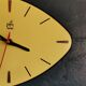Vintage Formica clock silent asymmetrical wall pendulum "Yellow Japy"