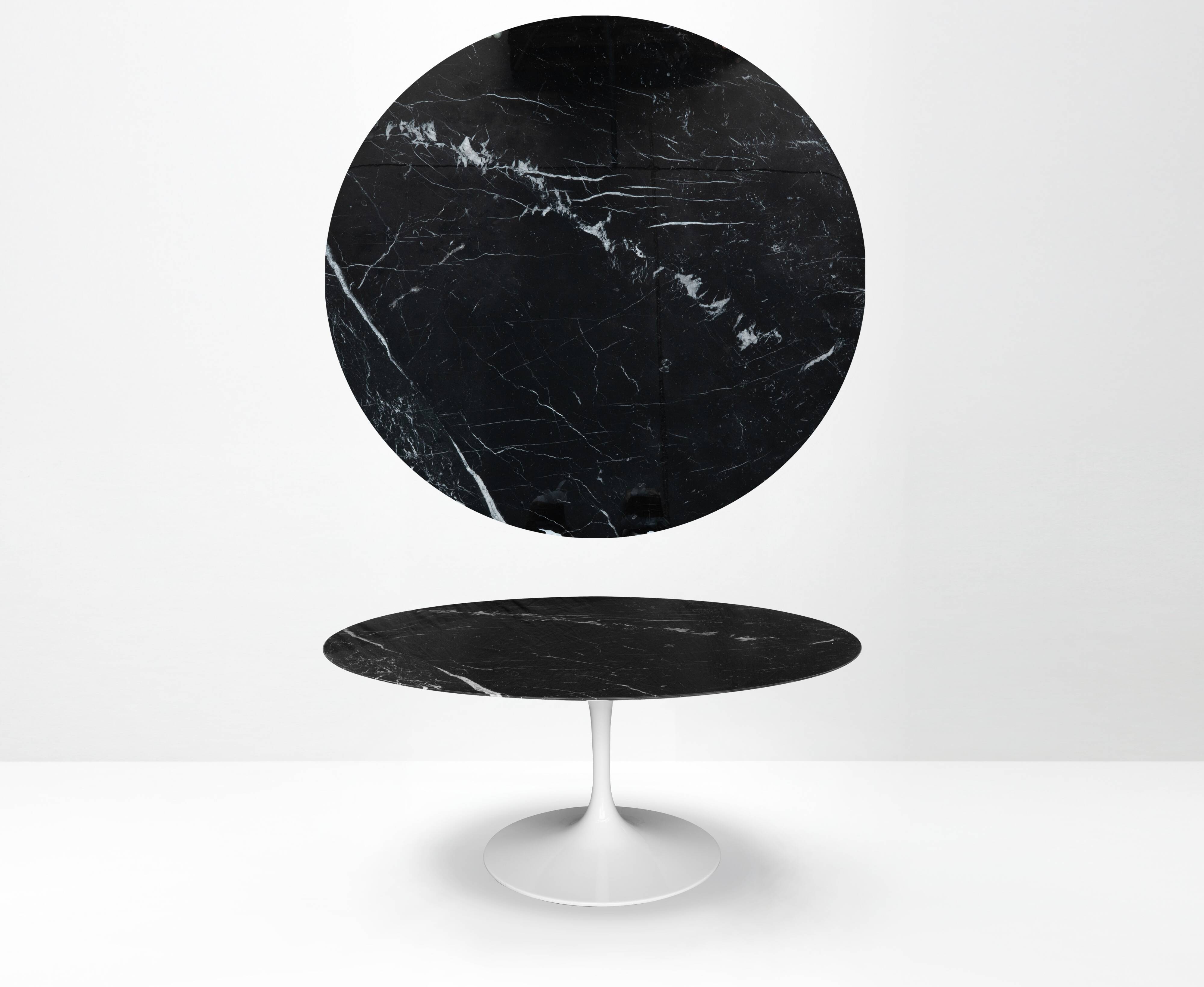 Original Knoll Tulip dining table (152cm) Nero Marquina glossy LIKE NEW!!