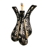 Wall-mounted vase for three small flowers by Loholt ceramics Denmark 70-80s