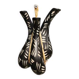 Wall-mounted vase for three small flowers by Loholt ceramics Denmark 70-80s